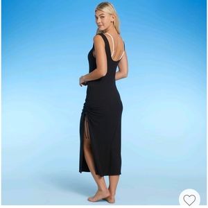 Ribbed Cinched Midi Cover Up Dress- Shade & Shore